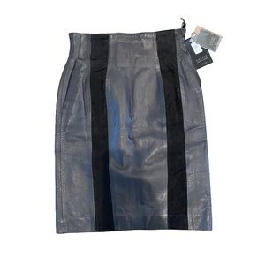 NWT Maria Vittoria Latini Black Leather Pencil Skirt size IT 40 US 4
